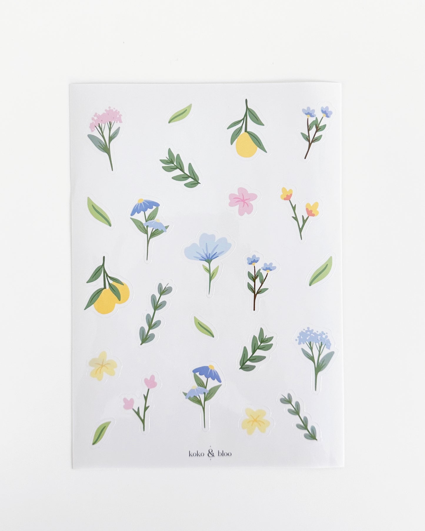 Clear Floral Sticker Sheet Set