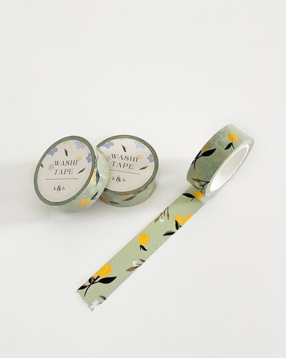 Floral Green Washi Tape