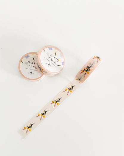 Peach Floral Washi Tape