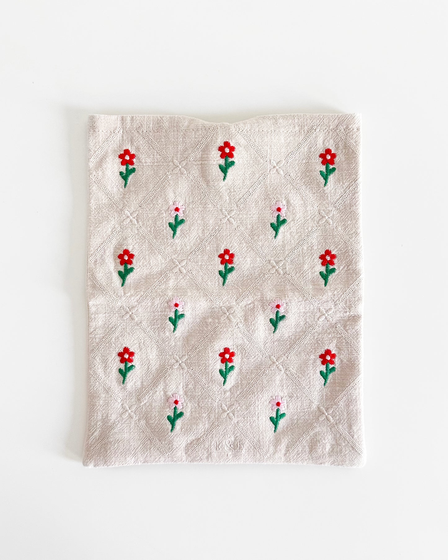 Linen Pouch - Rosy Florals