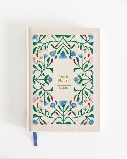 Bloo Garden Embroidered 2026 Yearly Planner - Undated