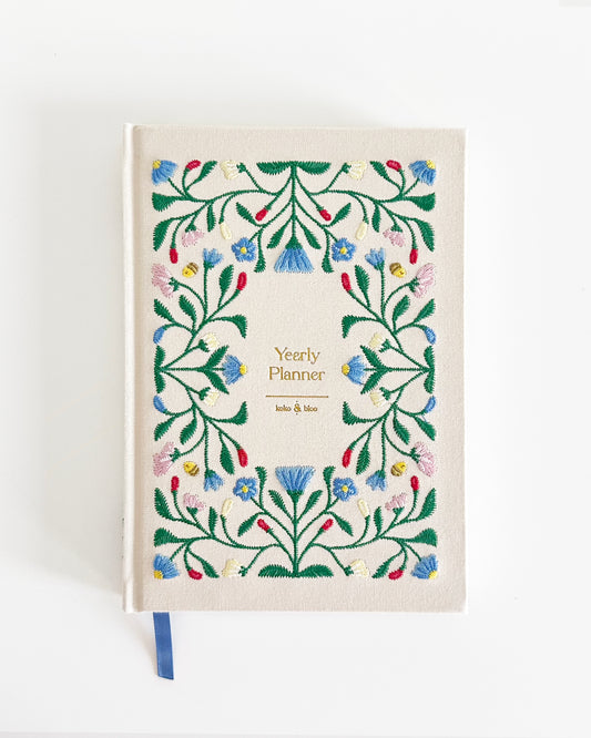 Bloo Garden Embroidered 2026 Yearly Planner - Undated