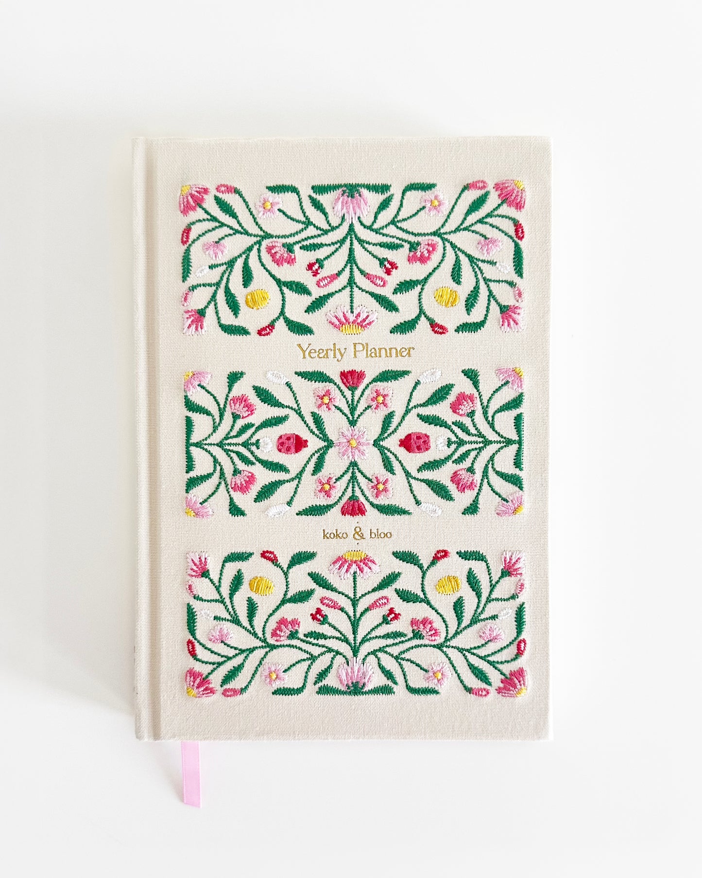Rosy Garden Embroidered 2026 Yearly Planner - Undated